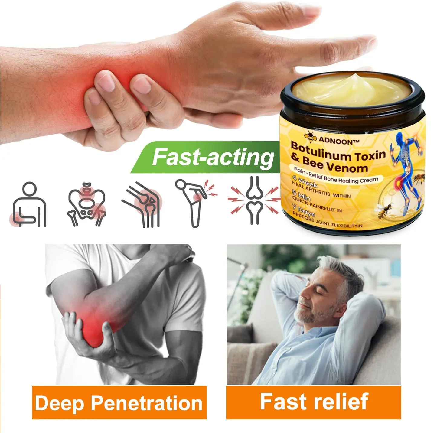 ADNOON™ Botulinum Toxin & Bee Venom Pain-Relief Bone Healing Cream