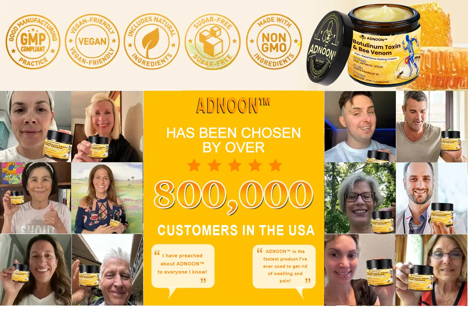 ADNOON™ Botulinum Toxin & Bee Venom Pain-Relief Bone Healing Cream